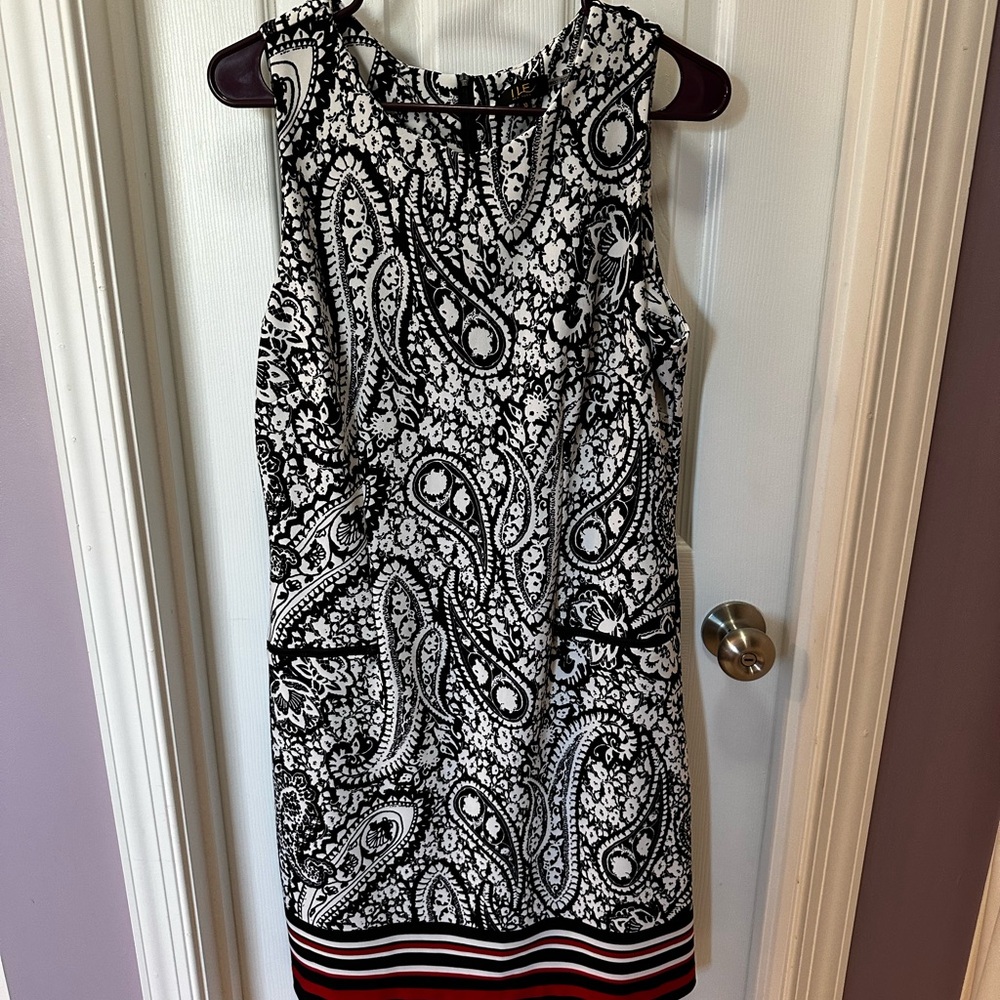 Pretty Black and White Paisley Dress